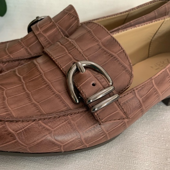 NWOT Naturalizer Janie Brown Leather Buckle Loafers Woman’s 7.5M - Picture 8 of 9